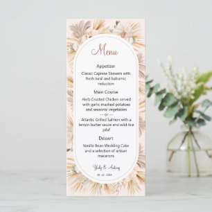 Menu Boho Terre Sable Floral Ovale Arche Beaux-Arts Mar