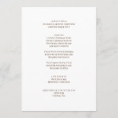 Menu Boho tournesol romantique mariage d'été (Dos)