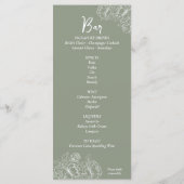 Menu Boho vert Boho à double face Boisson Mariage à fle (Dos)