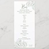 Menu Boho vert Boho à double face Boisson Mariage à fle (Dos)