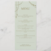 Menu Boho vert Sage clair Mariage perlé trempé (Devant)