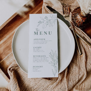 Menu Boho Vert Sage Floral