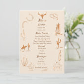Menu Boho Western Cowboy Mariage d'illustration (Debout devant)