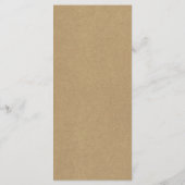 Menu Boho White Navy Peony Faux Brown Kraft Mariage (Dos)