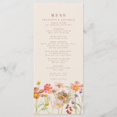 Menu Boho Wildflower Meadow Wedding (Devant)