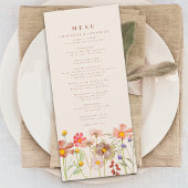 Menu Boho Wildflower Meadow Wedding