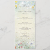 Menu Boho Wildflower Rustique mariage vert (Devant)