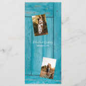 Menu Bois bleu rustique 4 Photos Mariage (Dos)