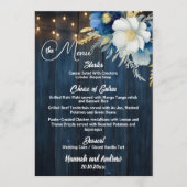 Menu Bois bleu rustique éclaire le Mariage floral (Devant)