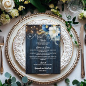 Menu Bois bleu rustique éclaire le Mariage floral