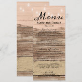 Menu Bois Rose Rustique et Lanternes (Devant / Derrière)