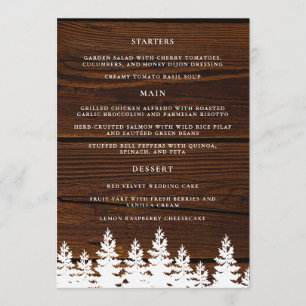Menu Bois rustique Automne Automne Table de mariage d'h