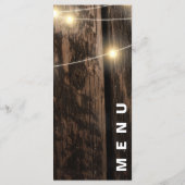 Menu Bois rustique Avec Chaîne Lumière Mariage (Dos)
