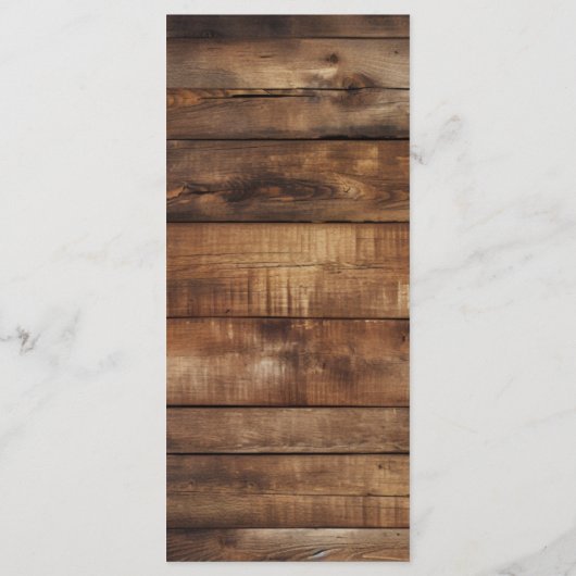 Menu Bois rustique Couples Mariage campagnard photo Dîn (Dos)