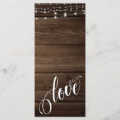 Menu Bois rustique, Lumières blanches et Mariage de scr (Dos)