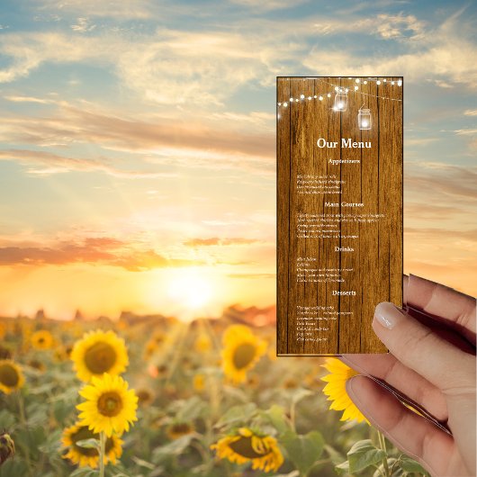 Menu Bois rustique Mason Jar Hanging Lights Dîner