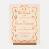 Menu Boisson de la barre de Mariage Tropical tiré  (Recto)