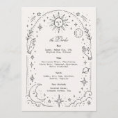 Menu Boisson de mariage céleste vintage (Devant)