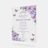 Menu Boisson de Quinceanera Floral Lavender Violet (Angle)