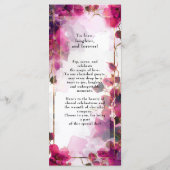 Menu boisson Fuchsia Enchantement : Aquarelle (Dos)