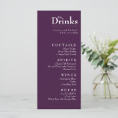 Menu boisson Fuchsia Enchantement : Aquarelle (Debout devant)