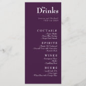 Menu boisson Fuchsia Enchantement : Aquarelle (Devant)