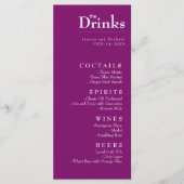 Menu boisson Fuchsia Enchantment : Aquarelle (Devant)