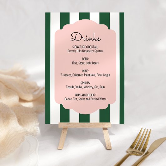 Menu Boisson Rose et Vert de Beverly Hills Poster