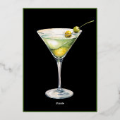 Menu Boisson Vert Glamour Or (Verso)