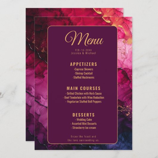 MENU + BOISSONS Céleste Elégance Marbre (Devant / Derrière)