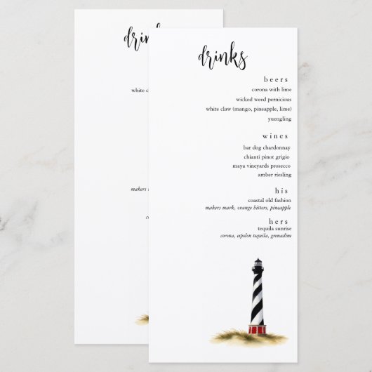 Menu Boissons Côtières (Devant / Derrière)