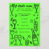 Menu Boissons de cocktail de fête de NOUVEL AN fantaisi (Devant)