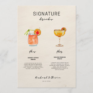 Menu Boissons de signature de mariage – Collection de c