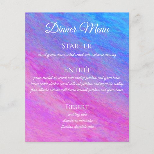 Menu Boissons & Dîner de Mariage - Mer Stardust- (Devant)