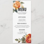 Menu + Boissons Marble Dreams Orange Rose (Devant)