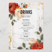 Menu + Boissons Marble Dreams Orange Rose (Dos)