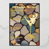 Menu Boissons Retro Or (Recto)