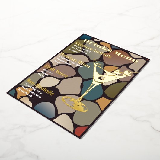 Menu Boissons Retro Or (Rotation)