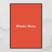 Menu Boissons Rose Or Orange (Verso)