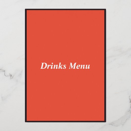Menu Boissons Rose Or Orange (Verso)
