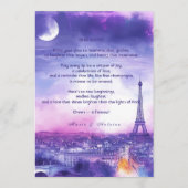 Menu BOISSONS + texte charmant Amour Éternel (Dos)
