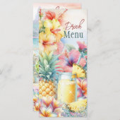 Menu Boissons tropicales d'été (Devant / Derrière)