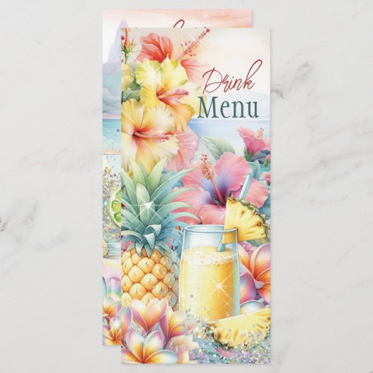 Menu Boissons tropicales d'été (Devant / Derrière)