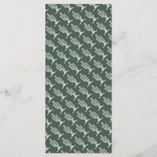 Menu Bold Retro Saguaro Cactus Mariage paysage du déser (Dos)