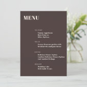 Menu Bold Typography Custom Brown Modern Minimalist (Debout devant)