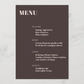 Menu Bold Typography Custom Brown Modern Minimalist (Devant)