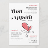 Menu Bon Appetit Dîner Mariage Coeur Saumon (Devant)