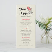 Menu Bon Appetit Dîner Mariage Crème Saumon (Debout devant)