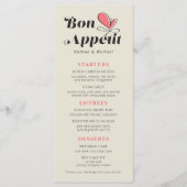 Menu Bon Appetit Dîner Mariage Crème Saumon (Devant)