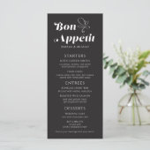 Menu Bon Appetit Dîner Mariage Noir Blanc (Debout devant)